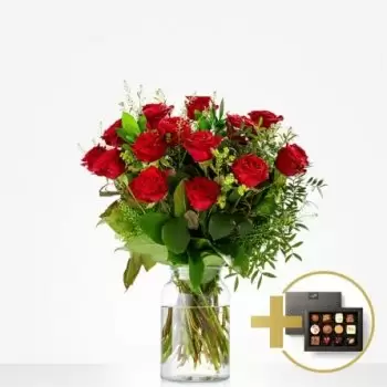 بائع زهور بيروم- باقة سعيدة معك زهرة التسليم