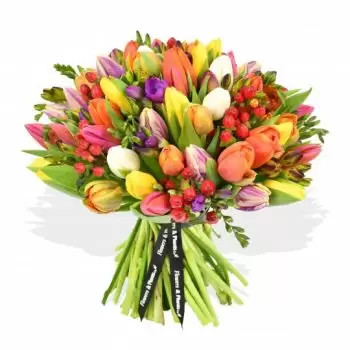 לידס חנות פרחים באינטרנט - התזה ממתקים זר פרחים