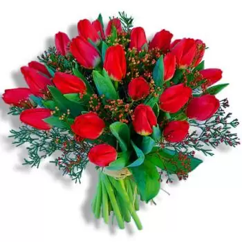 Olhão kwiaty- Czerwona pokusa Bukiet ikiebana
