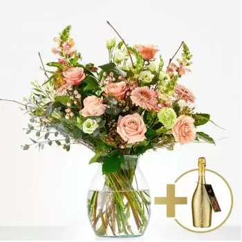 Berghem blomster- Buket stilfuld med Bottega Blomst Levering