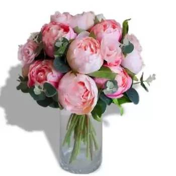 Prága-virágok- A pünkösdi rózsa szereti Virágkötészeti csokor