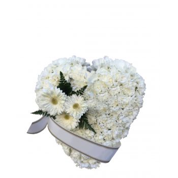 flores Torreguadiaro floristeria -  corazón blanco Ramo de flores/arreglo floral