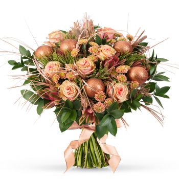fleuriste fleurs de Sukabumi- Bouquet de Noël en bronze Fleur Livraison