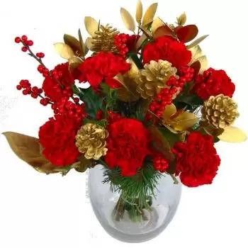 Loulé bunga- Natal Emas Rangkaian bunga karangan bunga