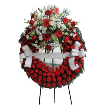 fleuriste fleurs de Mijas / Mijas Costa- Couronne rouge Fleur Livraison