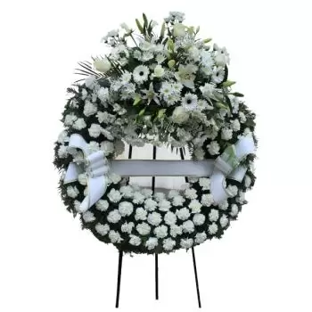 flores de Barcelona- Coroa Branca Flor Entrega