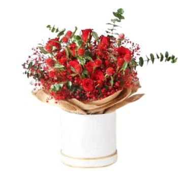 Saudská Arábia kvety- Zmiešané červené kvety Kvet Doručenie