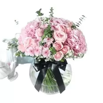 بائع زهور الرياض- الزهور الوردية المختلطة باقة الزهور