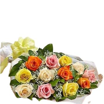 Buqayq blomster- Bland farge roser Blomst Levering