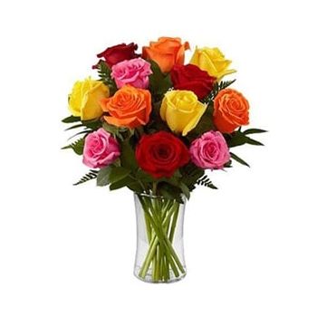 Al Bukayriyah Toko bunga online - 12 Campuran Mawar Karangan bunga