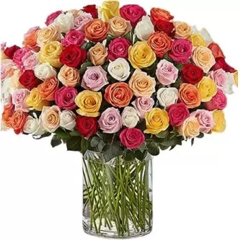 Jeddah Online kvetinárstvo - 100 mix ruží Kytica