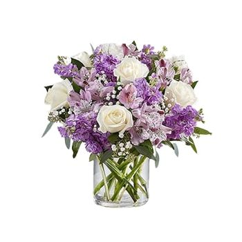 Dammam online Florist - White & Purple flowers  Bouquet