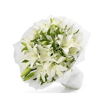 ダンマーム 花- 白の珍味 花束/フラワーアレンジメント