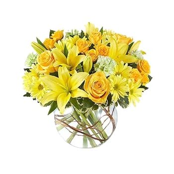 بائع زهور أبها- زهور صفراء مشكلة زهرة التسليم