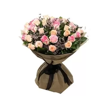 Al-Baṭaliyah-virágok- Őszibarack és rózsaszín rózsa Virág Szállítás