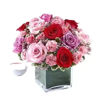 Dammam online Blomsterhandler - Blander blomster i en vase Buket