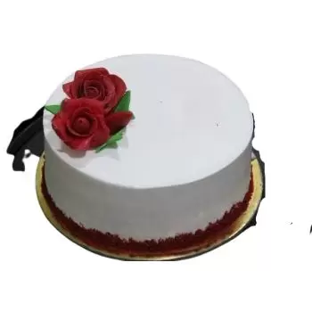 fleuriste fleurs de Dammam- Gâteau de velours Fleur Livraison