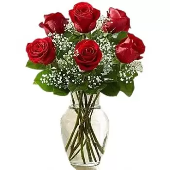 flores de Al-Muẓaylif- 6 rosas vermelhas Flor Entrega