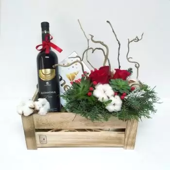 Macedonia blomster- God Jul Box Blomsterarrangementer bukett
