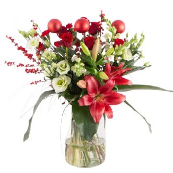 Akwizgran kwiaty- Błyszczące Święta Bukiet ikiebana