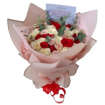 Indonesië bloemen bloemist- Kerst rood handboeket Bloem Levering