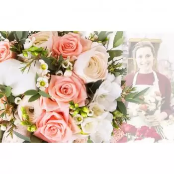 Abjat-sur-Bandiat Blumen Florist- Rosa & Weißer Floristen-Überraschungsstrauß Blumen Lieferung