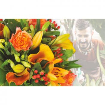 Aiffres Toko bunga online - Buket Kejutan Orange Florist Karangan bunga