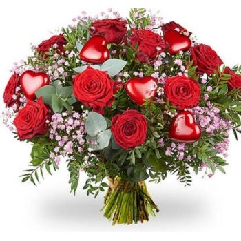 بائع زهور  برسلز- الورود القلبية زهرة التسليم