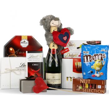 Germany flowers  -  VALENTINS CHAMPAGNE Baskets Delivery