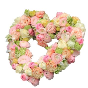 Bonstetten Floristeria online - corazón pastel Ramo de flores