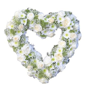 Aeugstertal Online Blumenhändler - Weißes Herz Blumenstrauß