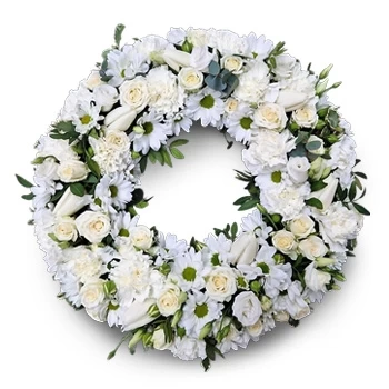 Oberland kedai bunga online - Karangan Bunga Putih Sejambak