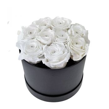 Bern blomster- Eske med hvite roser Blomst Levering