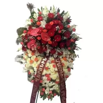 Yerevan online Florist - Wreath White & Green  Bouquet