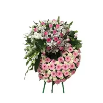 Yerevan Fleuriste en ligne - Couronne Rose & Blanc Bouquet