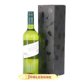 Bordeaux bloemen bloemist- Witte Wijn Cadeauset Boeket/bloemstuk