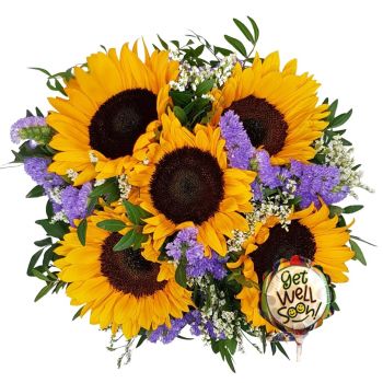 Burgdorf цветя- Слънчице с балон Букет/договореност цвете