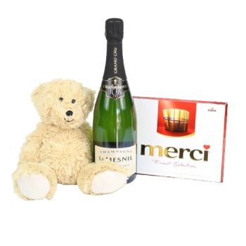 Lille online virágüzlet - Teddybear & Champagne Csokor