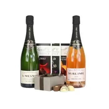 Azorerne blomster- Champagne Grand Cru Choco Blomst Levering