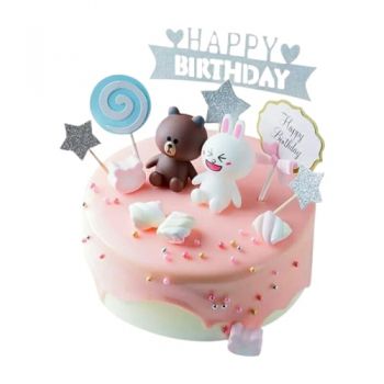 상하이 온라인 꽃집 - 크림 귀여운 케이크 부케