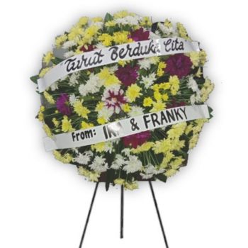 flores Jakarta floristeria -  Corona de Margaritas Mixtas para Funeral Ramos de  con entrega a domicilio