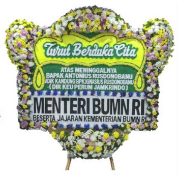 fleuriste fleurs de Jakarta- Panneau de salutation pour les funérailles Fleur Livraison