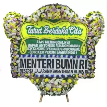 fiorista fiori di Jakarta- Tabellone d'auguri per il funerale Fiore Consegna