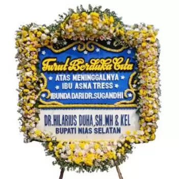 Sulawesi Online kukkakauppias - Hautajaisten painotaulu Kimppu