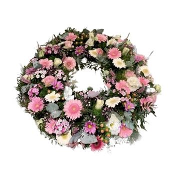 Antwerpia kwiaty- Różowy wieniec pogrzebowy Bukiet ikiebana