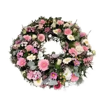 Charleroi bloemen bloemist- Roze rouwkrans Bloem Levering