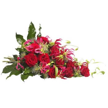 Charleroi květiny- Červený okvětní lístek Květ Dodávka