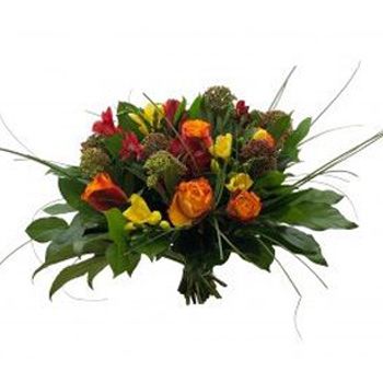 بائع زهور بلجيكا- نغمات برتقالية زهرة التسليم