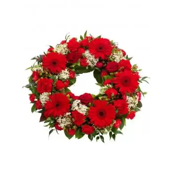 flores de Dinamarca- guirlanda de formato redondo Flor Entrega