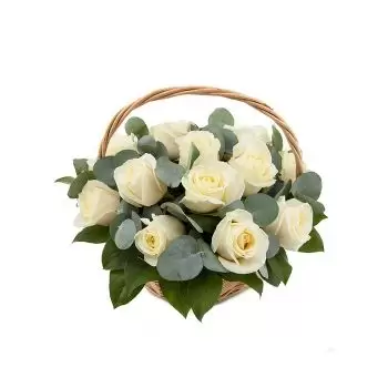 Aegina online bloemist - 12 Witte rozen Boeket